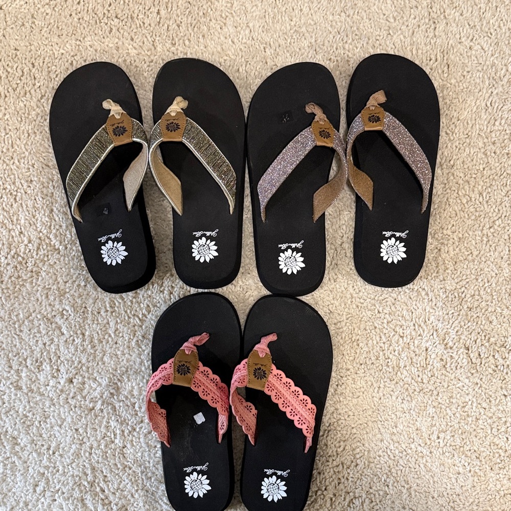 Yellow Box Women's Sandals size 9   - Black, Gold, Pink.